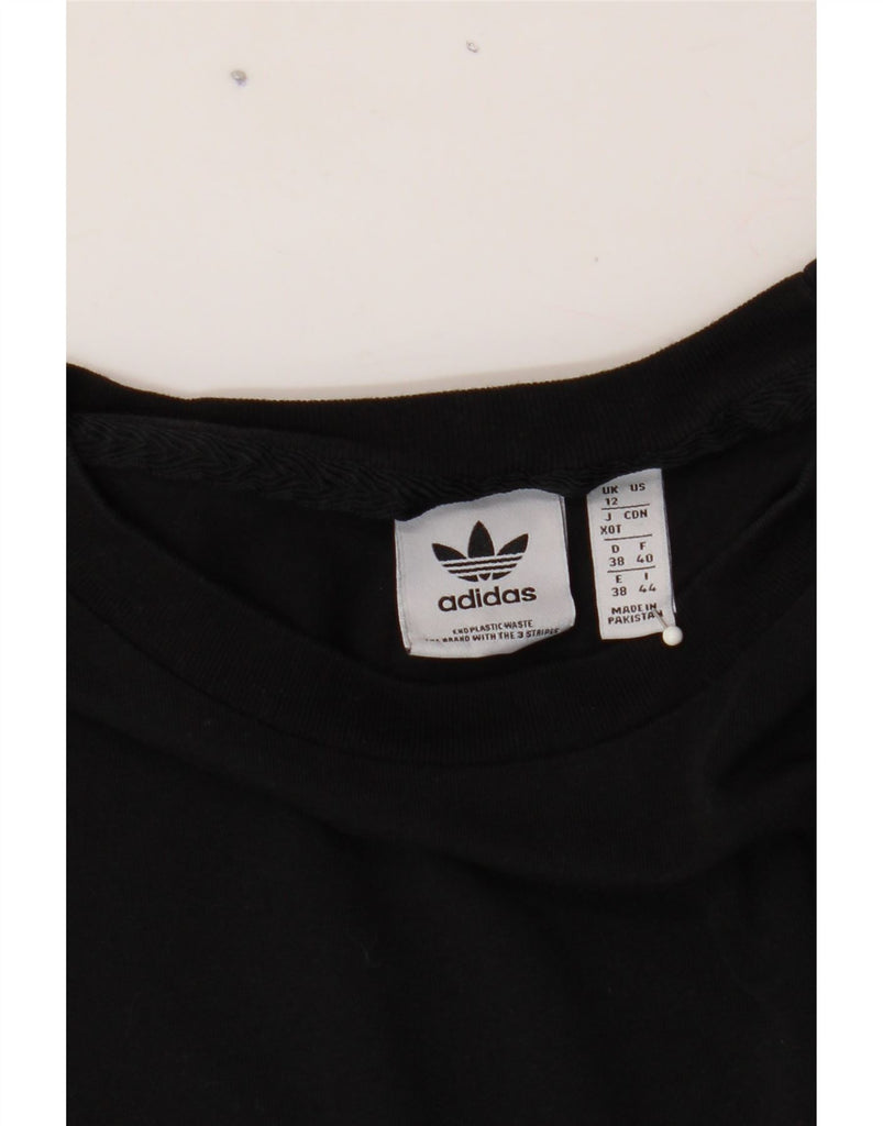 ADIDAS Womens Top Long Sleeve UK 12 Medium Black Colourblock Cotton Vintage Adidas and Second-Hand Adidas from Messina Hembry 