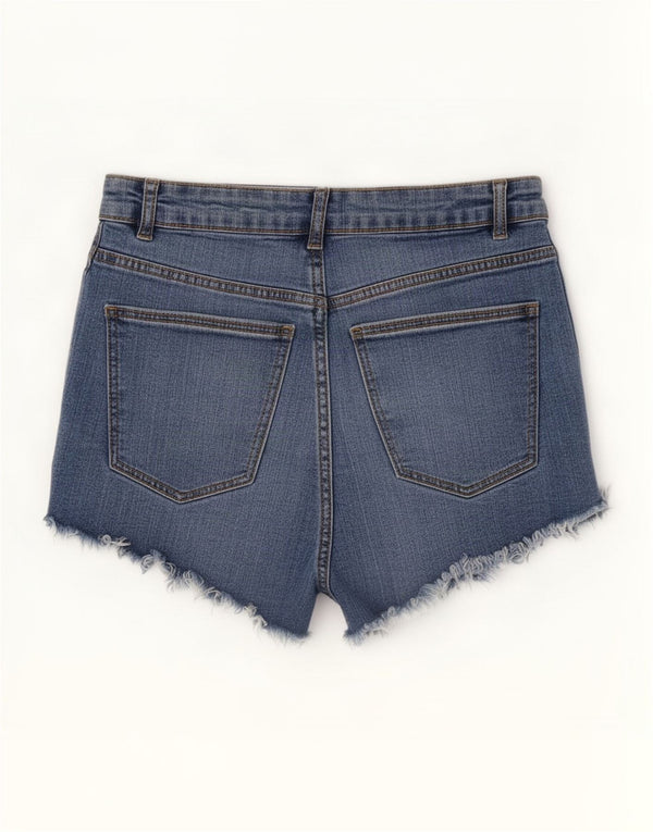 Zara Womens Distressed Denim Shorts EU 38 Small W28 Blue Cotton