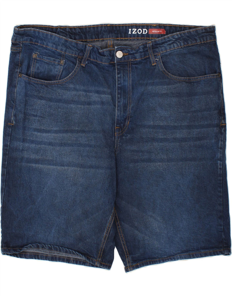 IZOD Mens Regular Denim Shorts W46 3XL Navy Blue Cotton Vintage Izod and Second-Hand Izod from Messina Hembry 