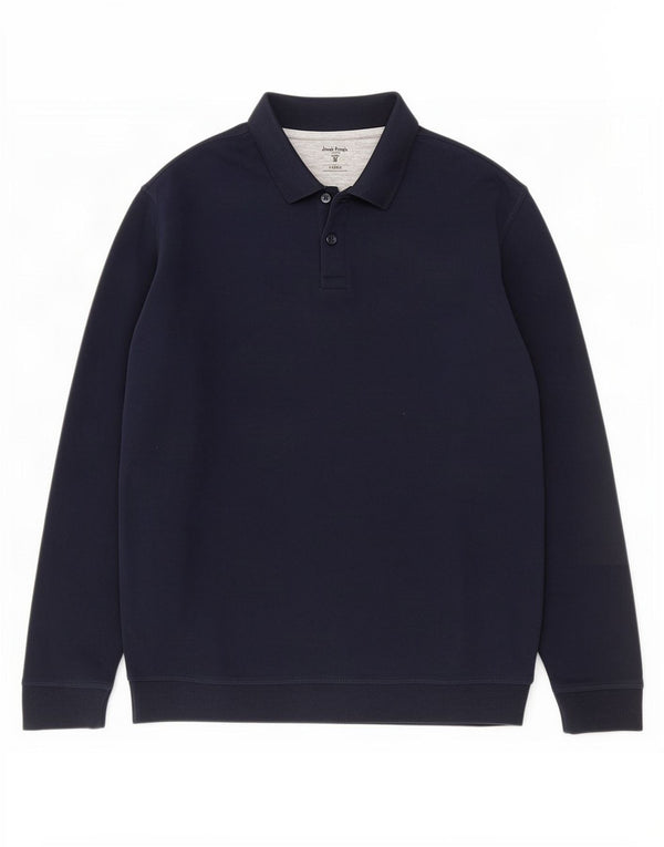 James Pringle Mens Polo Neck Sweatshirt Jumper XL Navy Blue Cotton