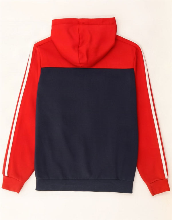 Adidas Mens Graphic Hoodie Jumper Medium Red Colourblock Cotton