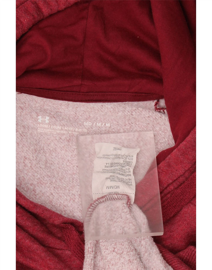 UNDER ARMOUR Mens Hoodie Jumper Medium Red Cotton