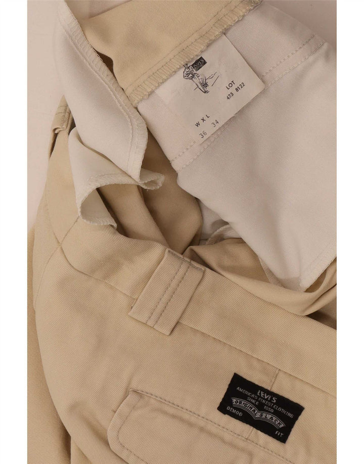 Levi's Mens Regular Chino Trousers W36 L30 Beige Cotton