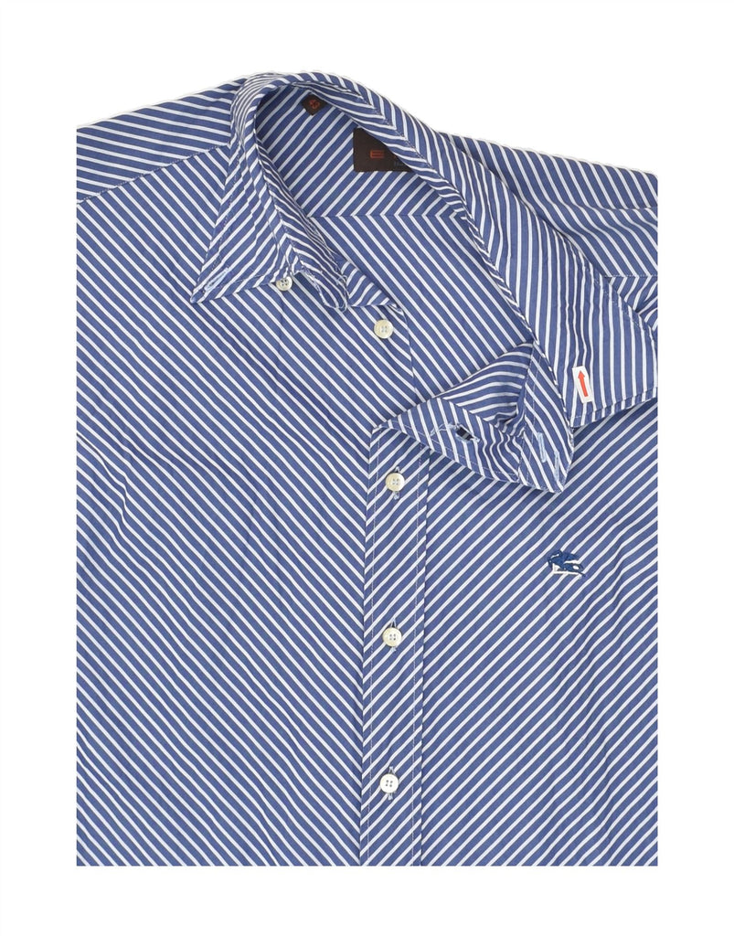 ETRO Mens Shirt Size 16 Large Blue Striped | Vintage Etro | Thrift | Second-Hand Etro | Used Clothing | Messina Hembry 