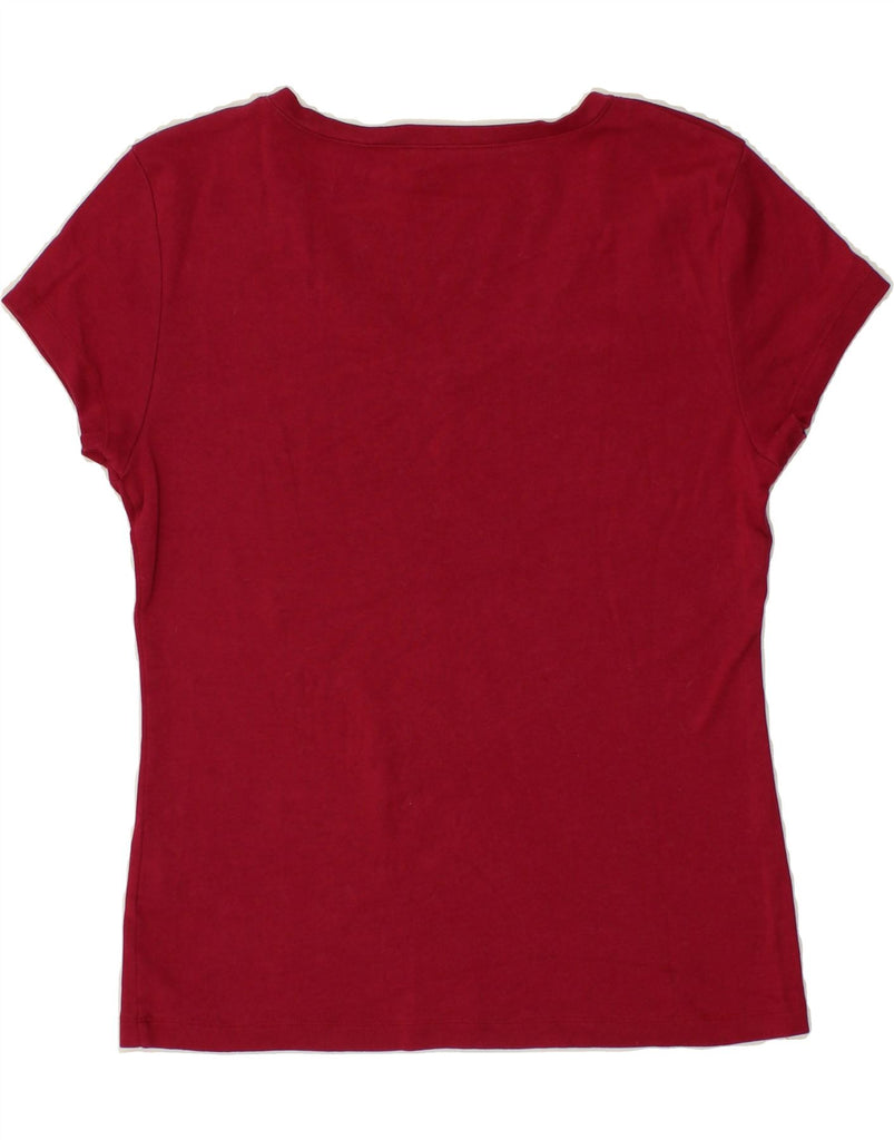 TOMMY HILFIGER Womens T-Shirt Top UK 14 Large Red Cotton Vintage Tommy Hilfiger and Second-Hand Tommy Hilfiger from Messina Hembry 