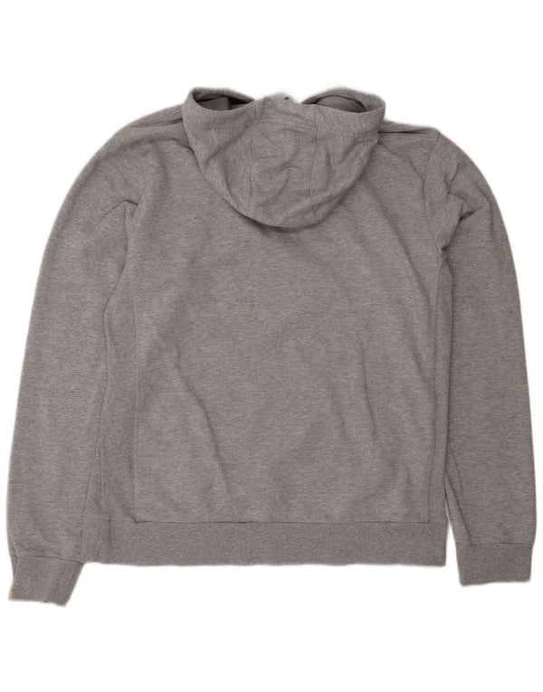 Adidas Mens Hoodie Jumper Large Grey Striped Cotton