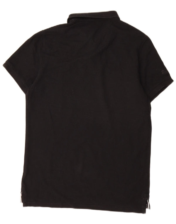 Superdry Mens Graphic Polo Shirt Large Black Cotton