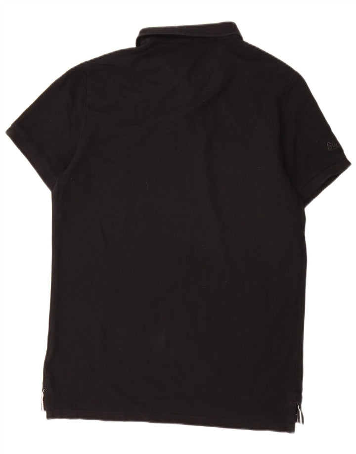Superdry Mens Graphic Polo Shirt Large Black Cotton