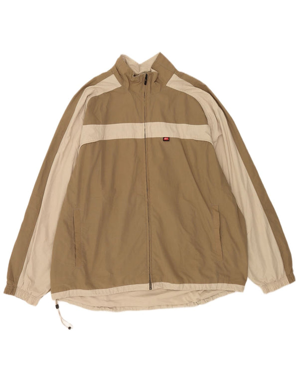 Nike Mens Graphic Tracksuit Top Jacket UK 45/47 XL Beige Colourblock