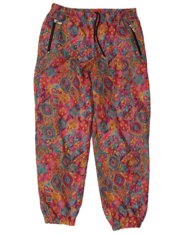 Vintage Womens Tracksuit Trousers Joggers Large Multicoloured Geometric