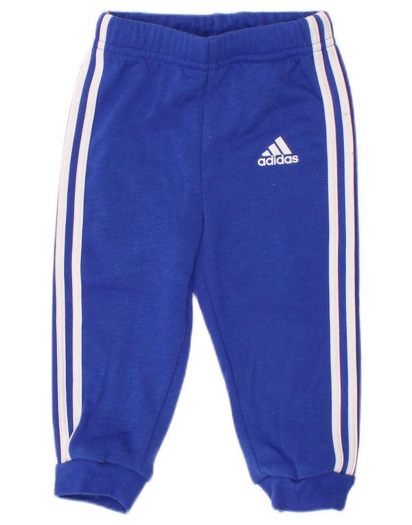 Adidas Baby Boys Joggers Tracksuit Trousers 9-12 Months Blue Cotton