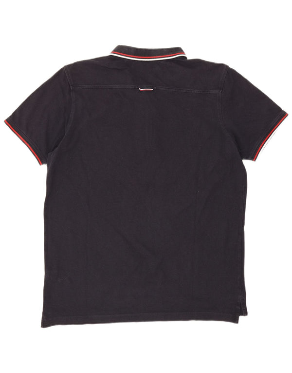 Tommy Hilfiger Mens Slim Fit Polo Shirt XL Navy Blue Cotton
