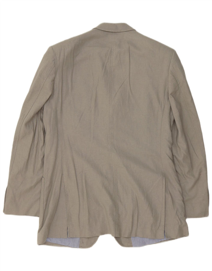 Marks & Spencer Mens 2 Button Blazer Jacket UK 40 Large Grey Linen