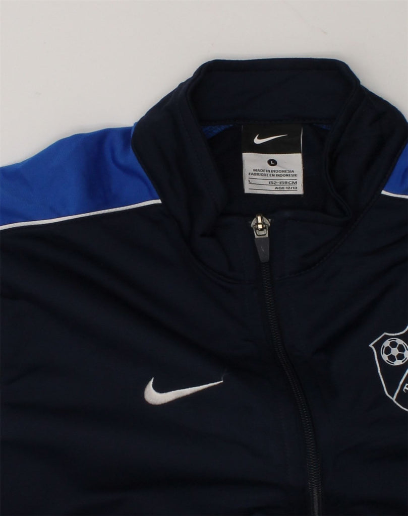 NIKE Boys Tracksuit Top Jacket 12-13 Years Large  Navy Blue Polyester | Vintage Nike | Thrift | Second-Hand Nike | Used Clothing | Messina Hembry 