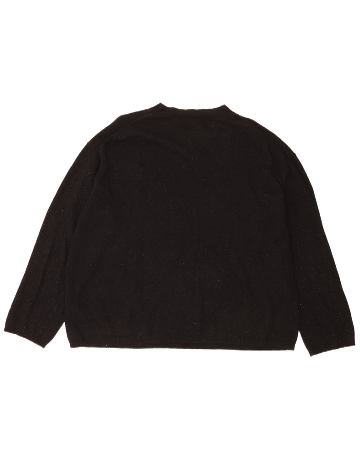 Zara Womens Oversized Crew Neck Jumper Sweater UK 14 Medium Black Wool