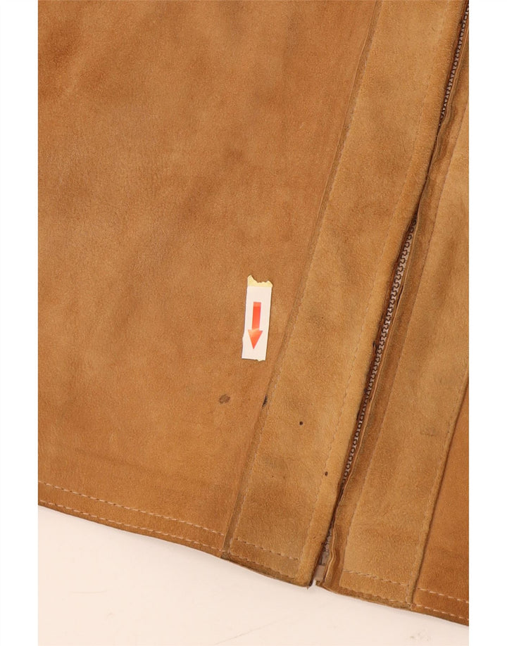 Vintage Mens Overshirt Suede Shirt Medium Beige