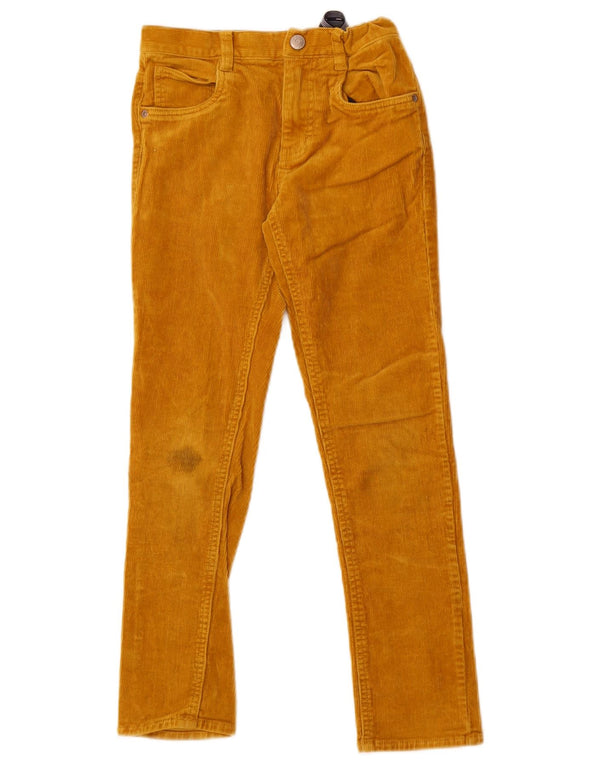 Boden Boys Straight Corduroy Trousers 8-9 Years W24 L24 Yellow Cotton