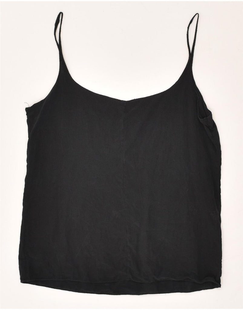 VINTAGE Womens Cami Top UK 4 XS Black | Vintage Vintage | Thrift | Second-Hand Vintage | Used Clothing | Messina Hembry 