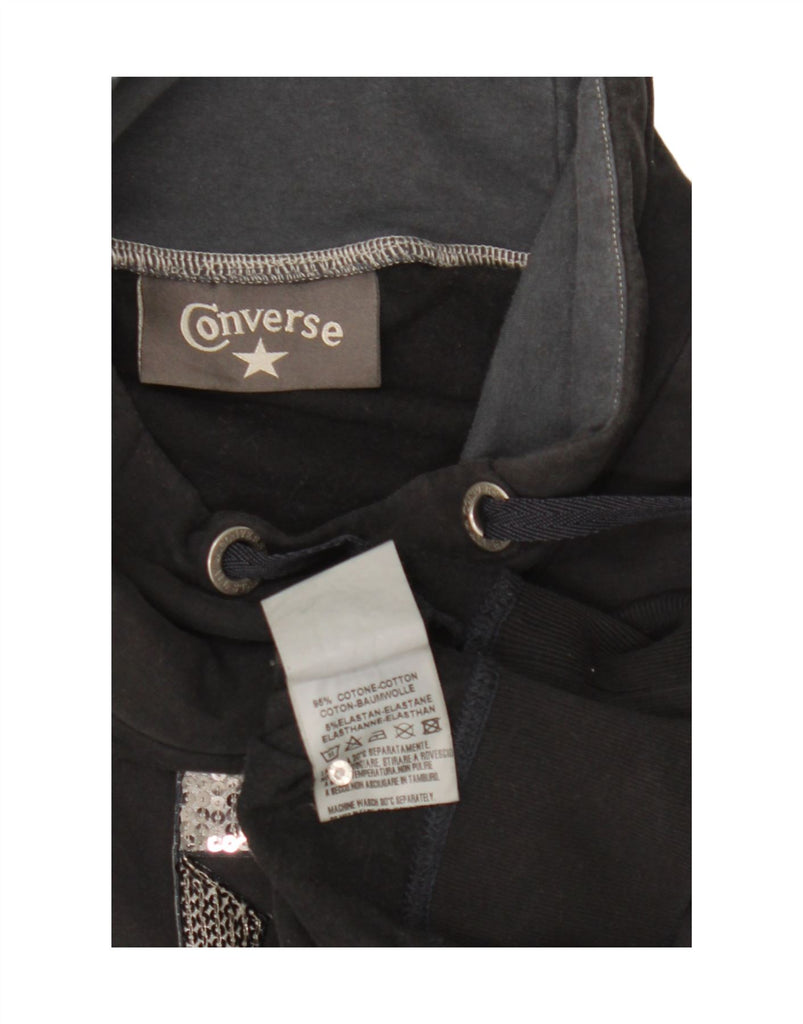 CONVERSE Womens Graphic Sweatshirt Jumper UK 14 Large Black Cotton Vintage Converse and Second-Hand Converse from Messina Hembry 