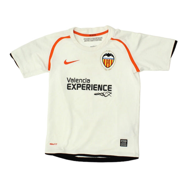 Valencia 2008-09 Nike Kids White Home Shirt | Vintage