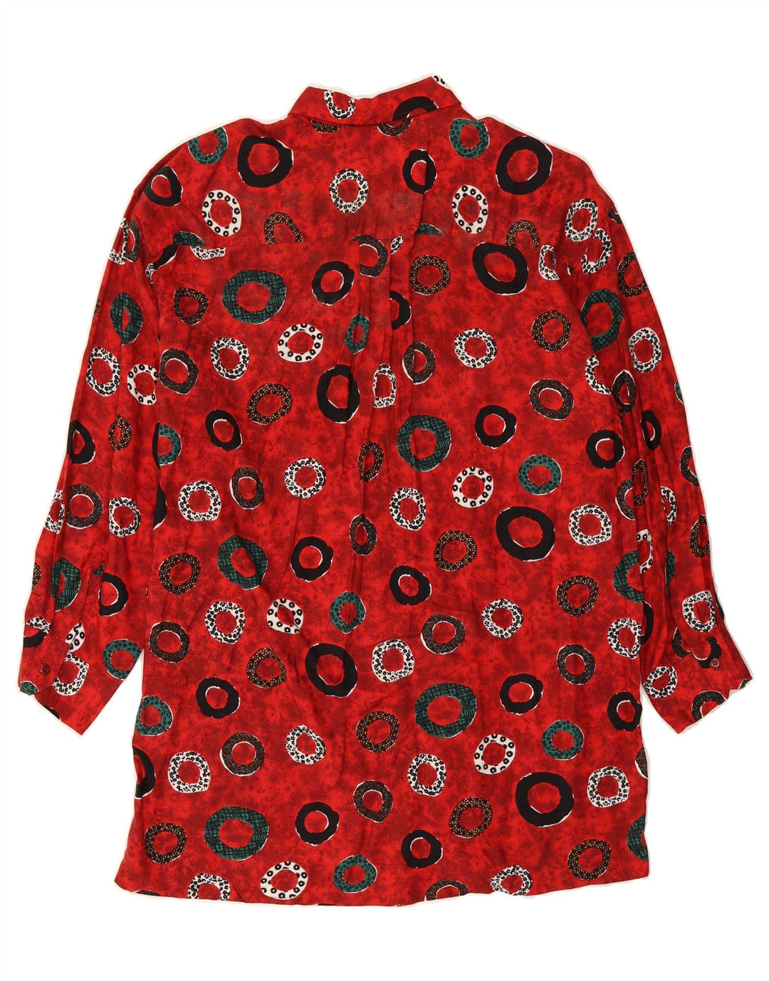VINTAGE Mens Tall Abstract Pattern Shirt Size 41/42 Large Red Viscose Vintage Vintage and Second-Hand Vintage from Messina Hembry 
