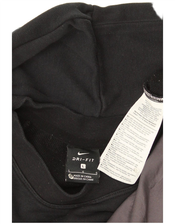 Nike Womens Dri Fit Crop Oversized Sweatshirt Jumper UK 16 Large Black