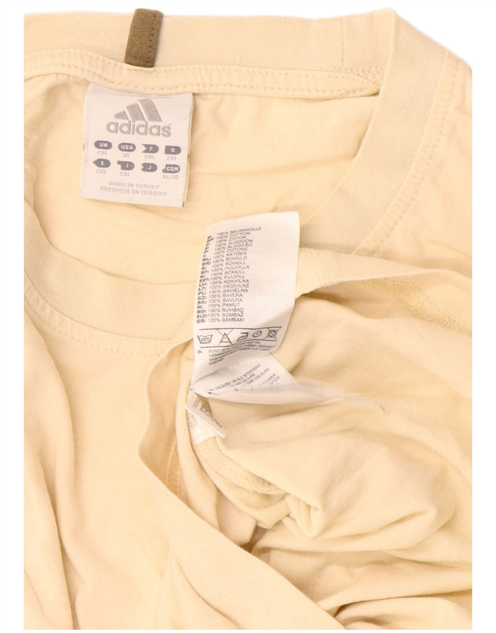 Adidas Mens T-Shirt Top 2XL Beige