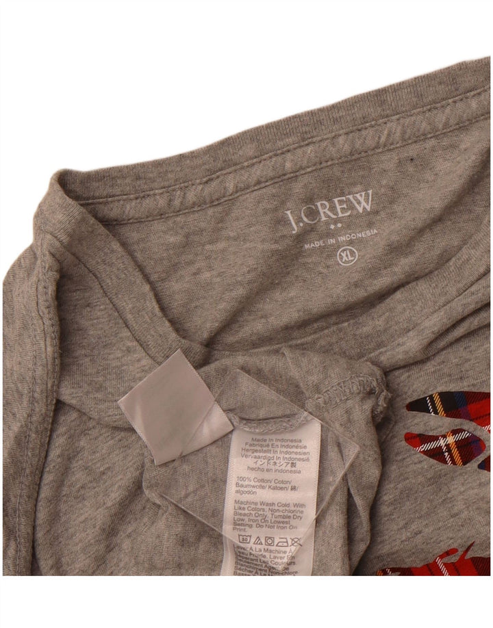 J. Crew Mens Graphic T-Shirt Top XL Grey Cotton