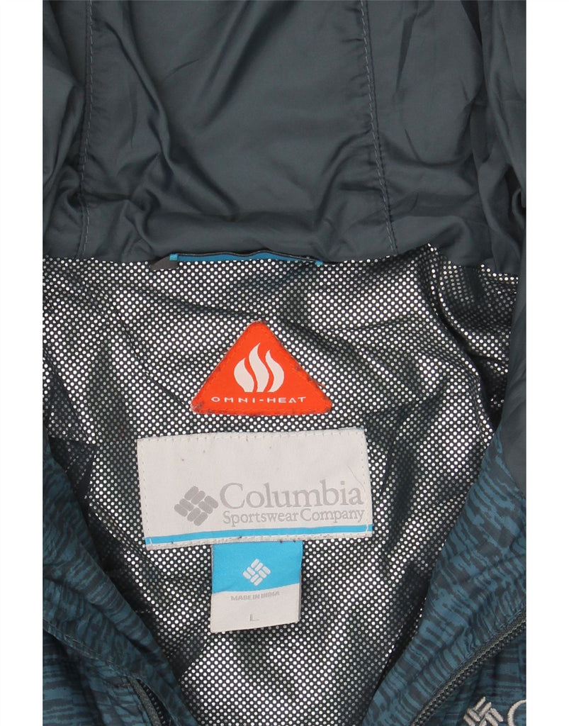 COLUMBIA Mens Omni-Heat Hooded Padded Jacket UK 40 Large Blue Flecked Vintage Columbia and Second-Hand Columbia from Messina Hembry 