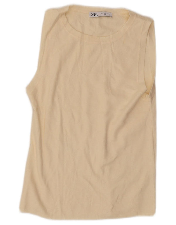 Zara Womens Vest Top UK 14 Large Off White