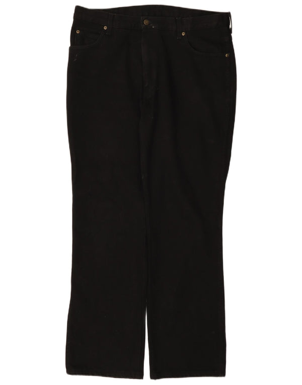 Wrangler Mens Regular Straight Jeans W38 L32 Black Cotton
