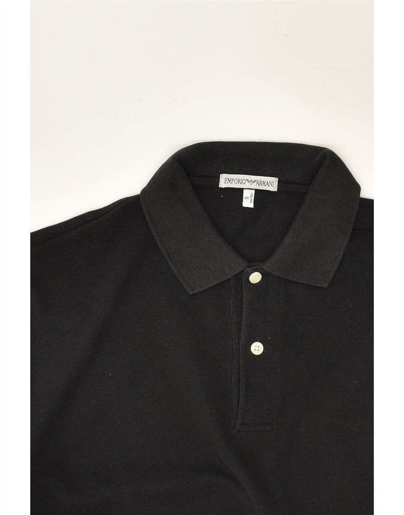 EMPORIO ARMANI Mens Polo Shirt Small Black Cotton | Vintage Emporio Armani | Thrift | Second-Hand Emporio Armani | Used Clothing | Messina Hembry 