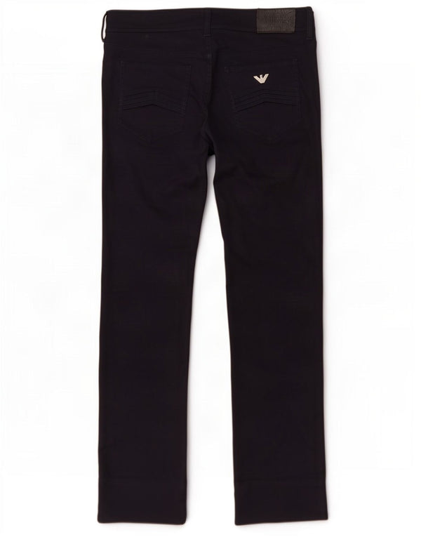 Armani Mens Slim Casual Trousers W30 L30 Navy Blue Cotton