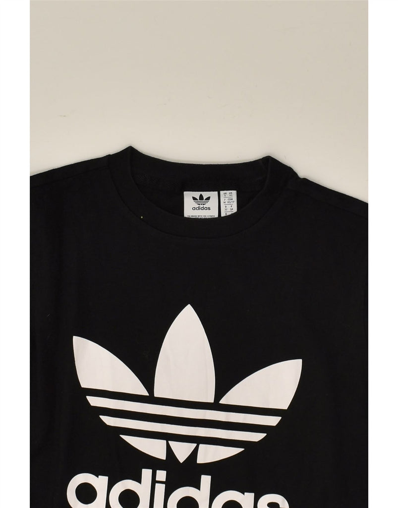 ADIDAS Womens Graphic T-Shirt Top UK 6 XS Black | Vintage Adidas | Thrift | Second-Hand Adidas | Used Clothing | Messina Hembry 