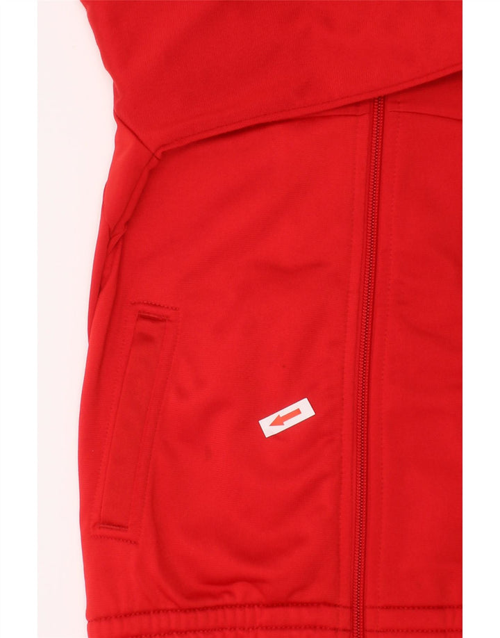 ADIDAS Girls Tracksuit Top Jacket 5-6 Years Red Polyester