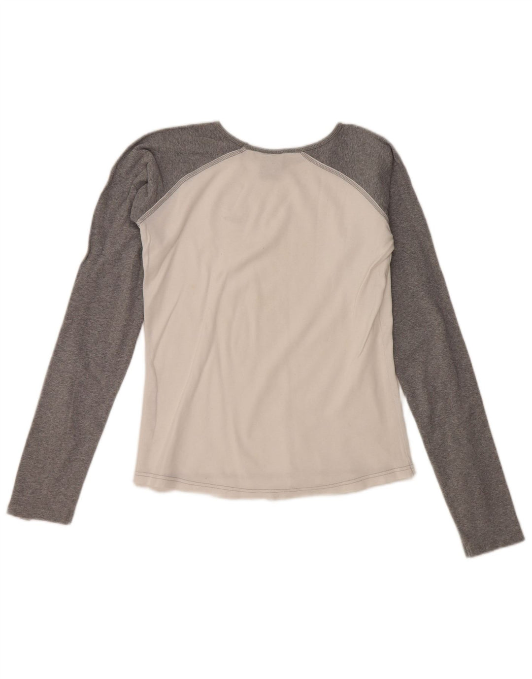 NIKE Womens Top Long Sleeve UK 10/12 Medium White Colourblock