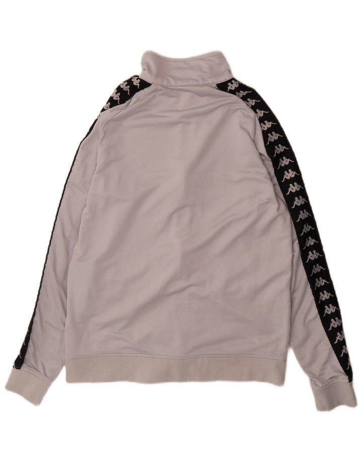 Kappa Womens Graphic Tracksuit Top Jacket UK 16 Large Grey Colourblock