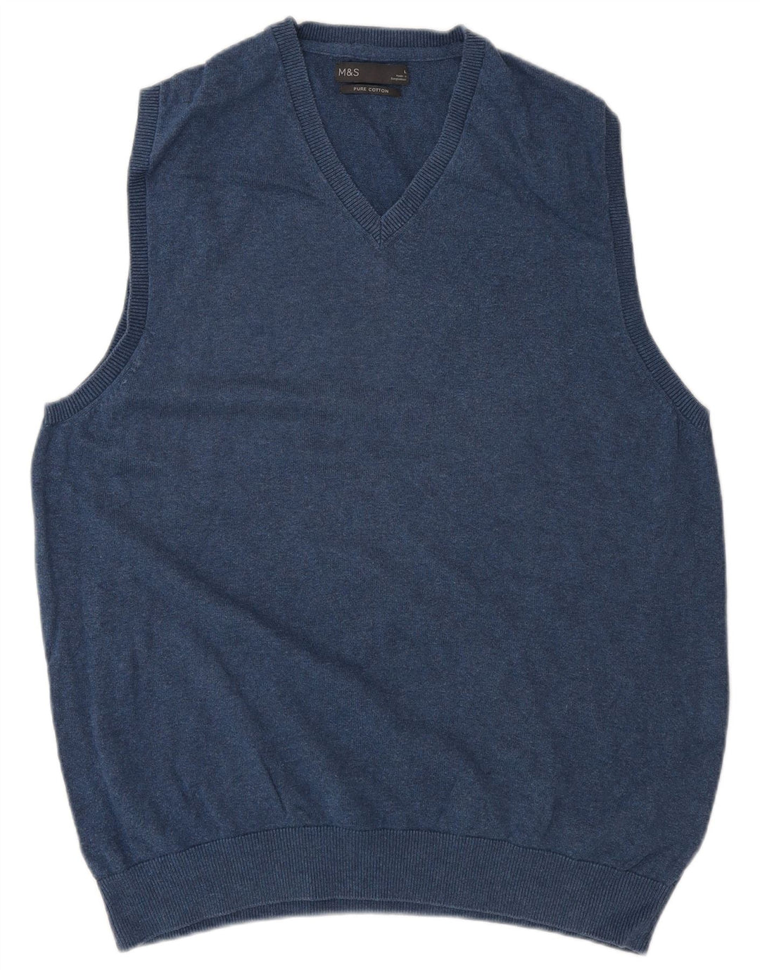 Marks & Spencer Mens Vest Tank Top Large Navy Blue Cotton