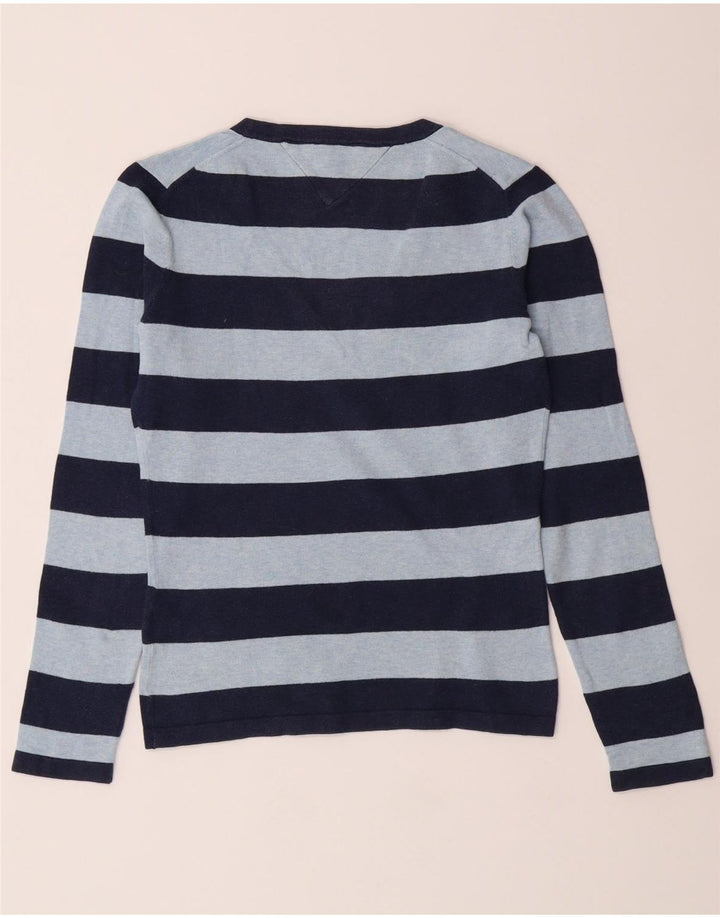 TOMMY HILFIGER Womens Top Long Sleeve UK 12 Medium Blue Striped Cotton Vintage Tommy Hilfiger and Second-Hand Tommy Hilfiger from Messina Hembry 