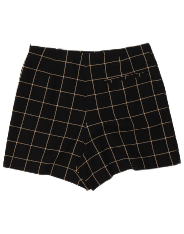 Zara Womens Casual Shorts Small W26 Black Check Polyester