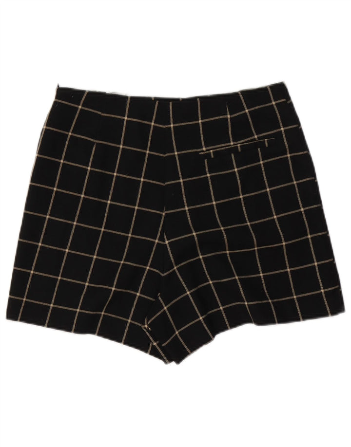 Zara Womens Casual Shorts Small W26 Black Check Polyester