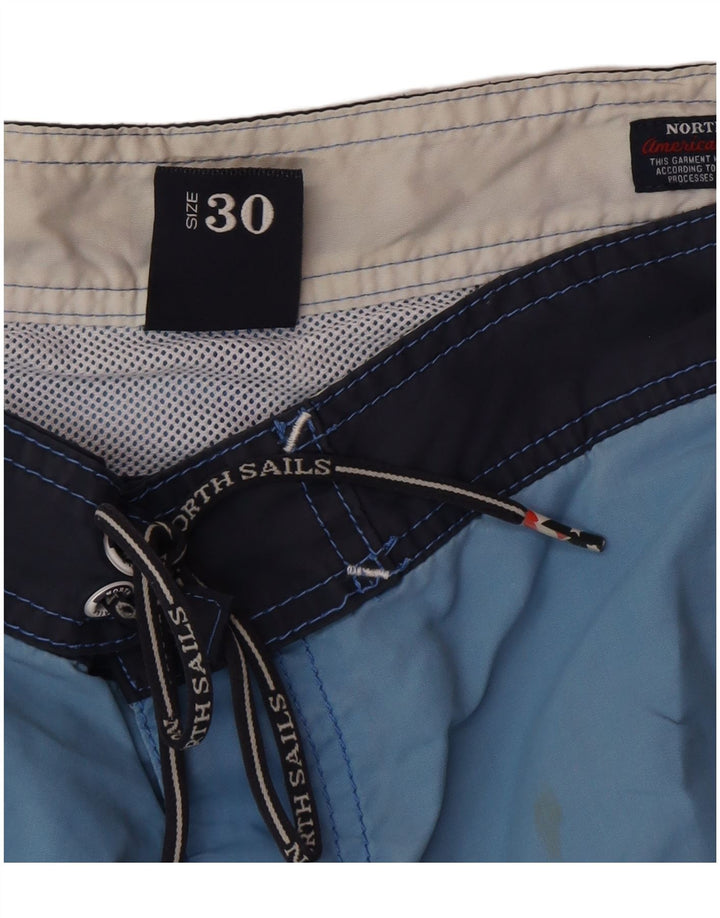 North Sails Mens Graphic Swimming Shorts Medium  Blue Colourblock Polyester