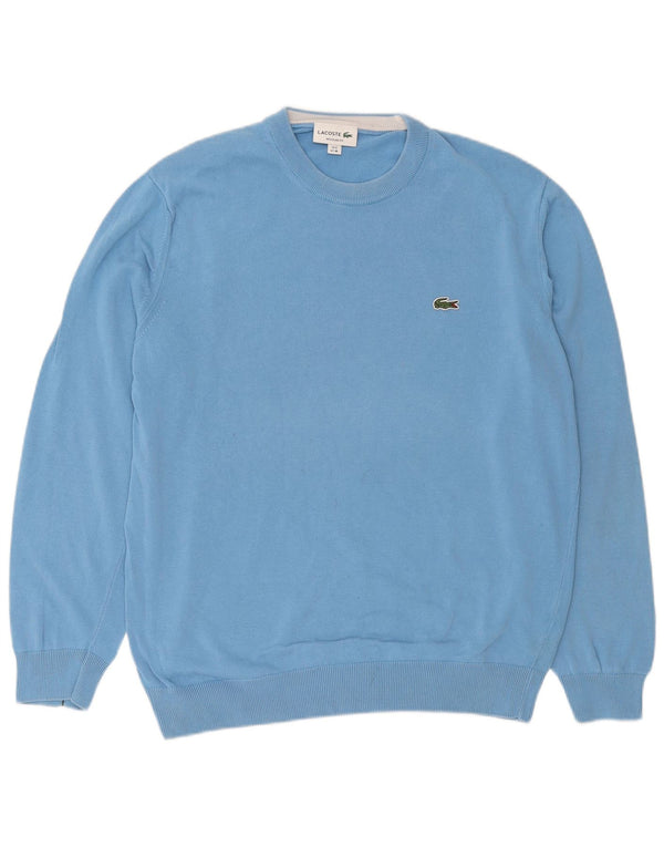Lacoste Mens Regular Fit Crew Neck Jumper Sweater Size 6 XL Blue Cotton