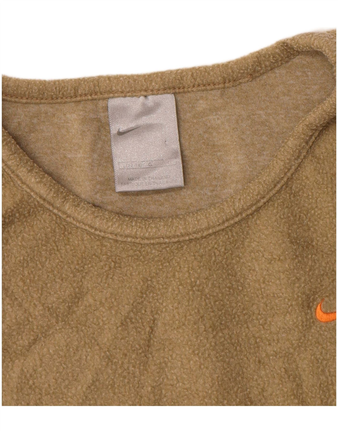 NIKE Womens Fleece Jumper US 12/14 Large Khaki Polyester