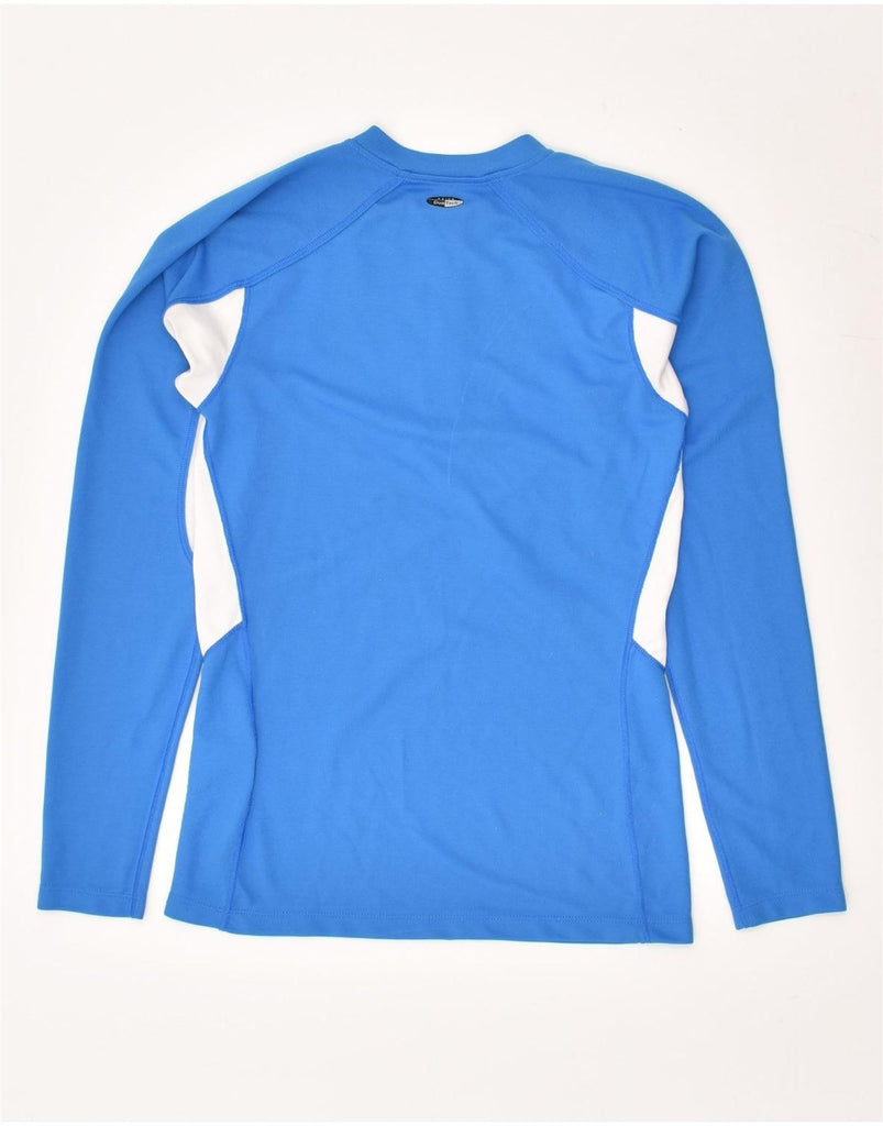 ASICS Womens Zip Neck Pullover Tracksuit Top UK 12 Medium Blue Colourblock | Vintage Asics | Thrift | Second-Hand Asics | Used Clothing | Messina Hembry 
