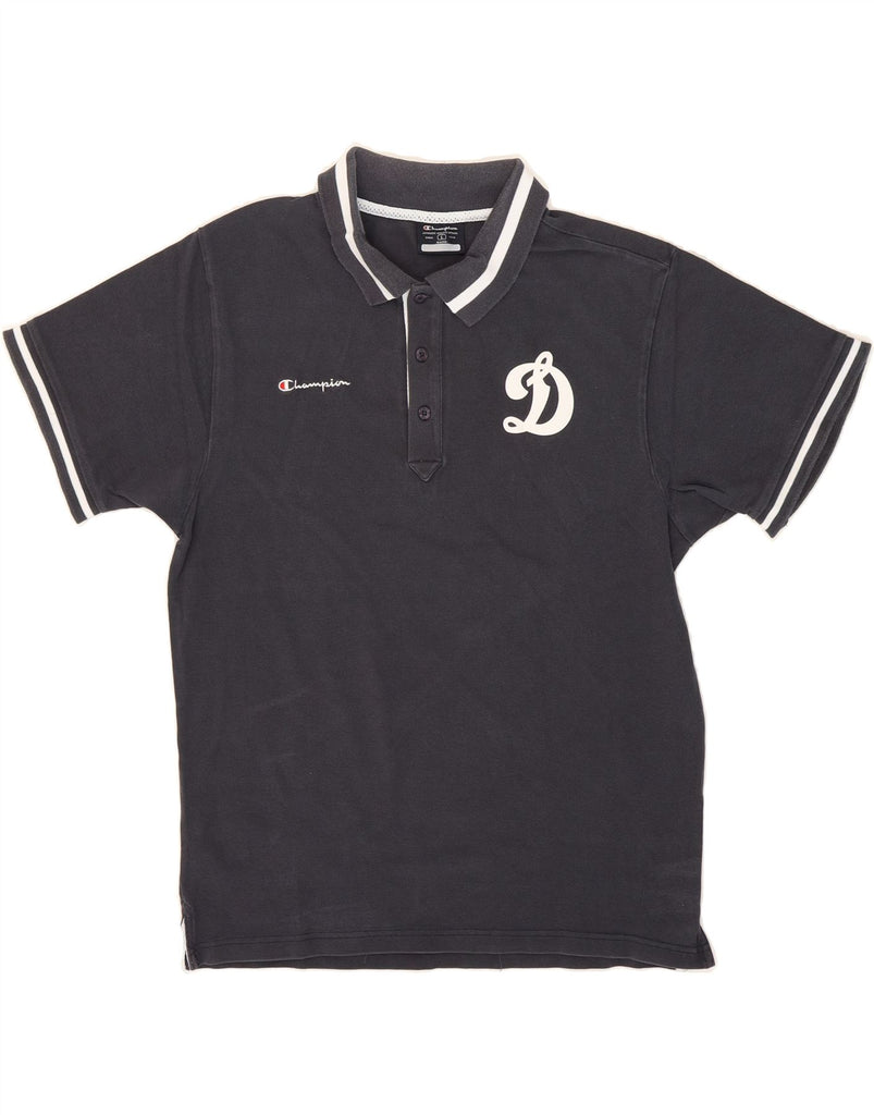 CHAMPION Mens Polo Shirt Large Black Cotton Vintage Champion and Second-Hand Champion from Messina Hembry 