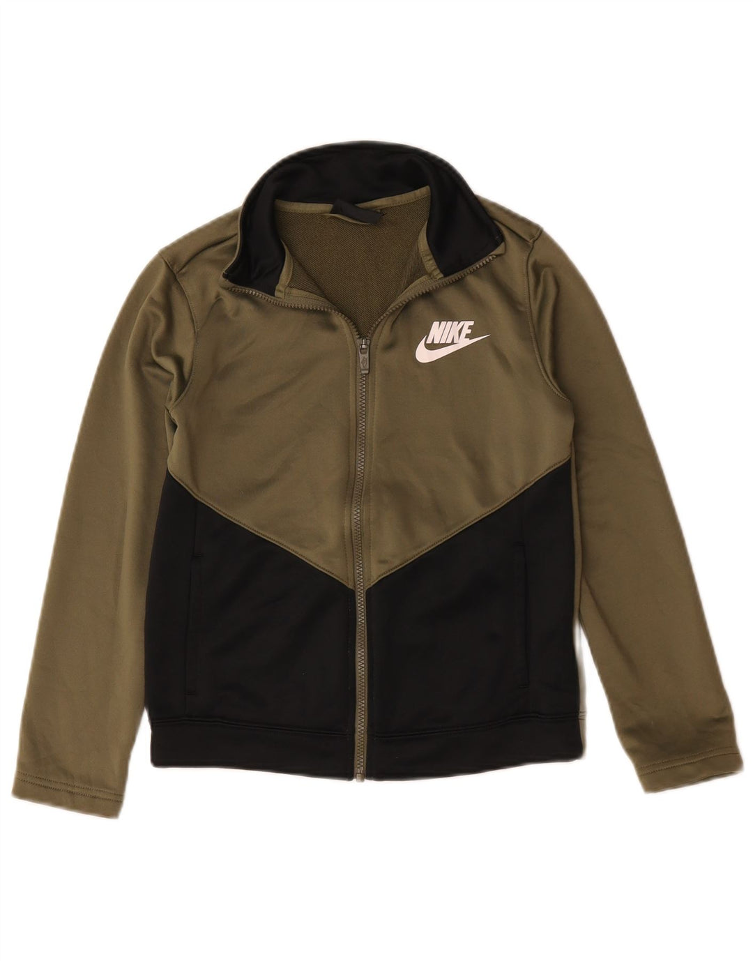 Nike Boys Standard Tracksuit Top Jacket 10-11 Years Medium Khaki
