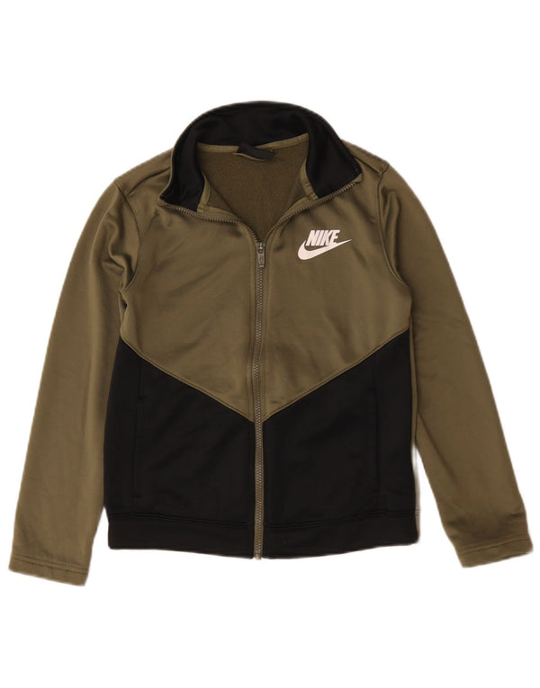 Nike Boys Standard Tracksuit Top Jacket 10-11 Years Medium Khaki