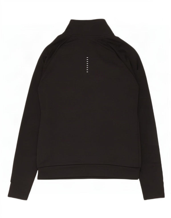 Nike Womens Dri Fit Graphic Zip Neck Sweatshirt Jumper UK 6 XS Black
