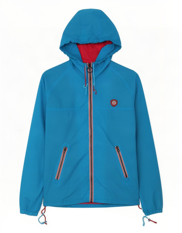 Superdry Womens Hooded Rain Jacket UK 10 Small Blue Nylon
